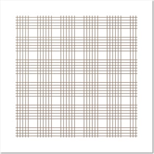 Brown Abstract Check Pattern Posters and Art